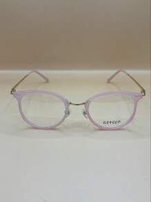 Glasses For Women Girls Round Metal TR90 Polycarbonate Medium Face Shape 3103 - 粉色 - 查看 3