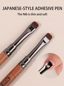 klimonla 1支底胶刷，日本专业短毛小方头光疗笔，高端檀木刷，美甲沙龙专用工具