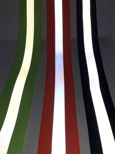 45m/Roll 2.0cm Width Reflective Polyester Webbing, Workwear Accessory Material, Glow Under Lighting At Night