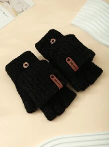 1 chiếc Găng tay nửa ngón đan ấm áp mùa đông lật lên, Găng tay cảm ứng cho bé trai và bé gái, Cưỡi ngựa, Học sinh, Viết - găng tay lật - Xem 12