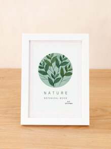 1 pieza Marco de fotos de madera simple para sobremesa/montar en pared de 7"/10", incluye lámina decorativa interior aleatoria, al por mayor - Blanco - Ver 7