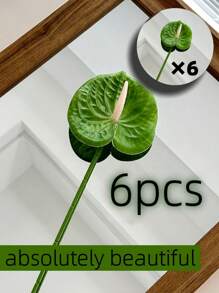 1/2/4/6 件仿真红掌百合花，适用于婚礼、办公室派对、酒店、家居餐桌装饰、情人节、生日毕业典礼、家居装饰、返校装饰、学校用品 - 多色 - 查看 33