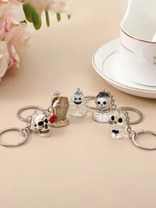 1/5 chiếc móc khóa Halloween hoạt hình Phụ kiện mặt dây chuyền móc khóa đầu lâu ma Anime Móc khóa trang phục ngày lễ - Nhiều màu - Xem 5