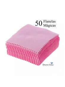 50 Magic Flannel 8x8 Jewelry Cleaner Silver Polishing Polishes Gold And Semi-Jewelry - 淺粉色 - 查看 1