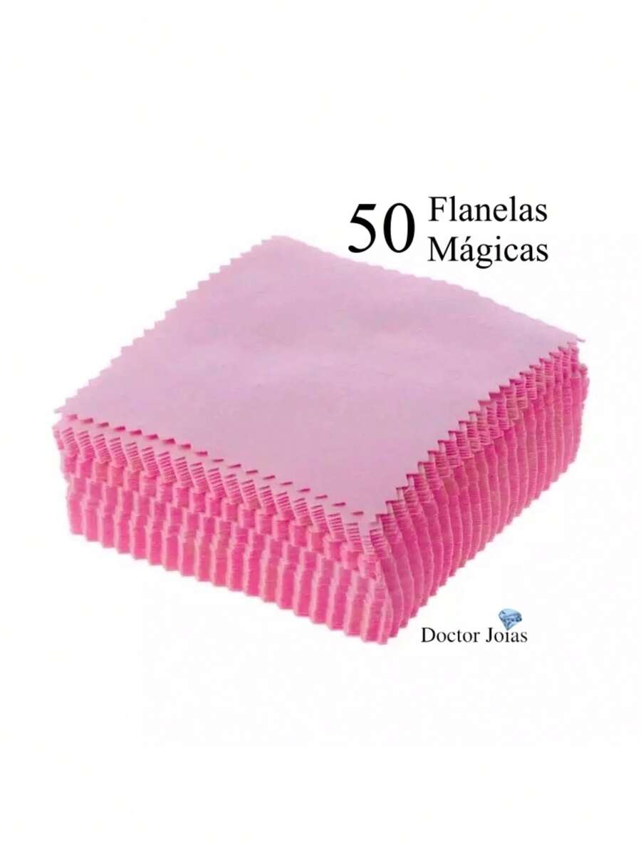 50 Magic Flannel 8x8 Jewelry Cleaner Silver Polishing Polishes Gold And Semi-Jewelry - 淺粉色 - 查看 1