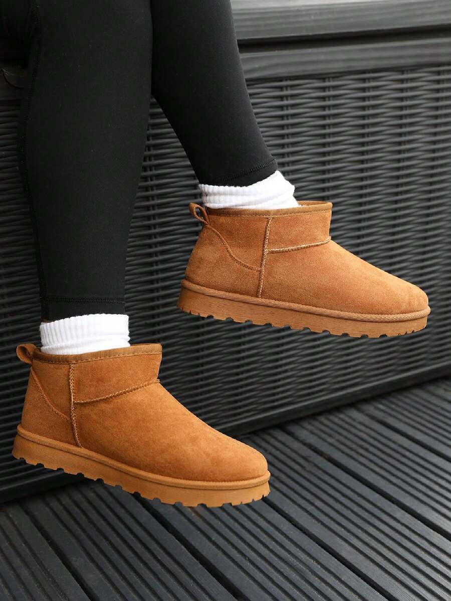 Where’s That From MAPLE FAUX FUR LINING ANKLE BOOTS IN CREAM SUEDE - Chestnut Suede - View 1