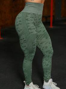 Seamless High Waist Butt Lifting Leggings Gym Yoga Sports Pants GD-27 - 綠色 - 查看 4