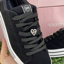 Women's Nubuck Sneakers Via Marte Original Women's Casual Platform Medium Sole Basic Black - màu đen - Xem 5