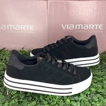 Women's Nubuck Sneakers Via Marte Original Women's Casual Platform Medium Sole Basic Black - màu đen - Xem 4