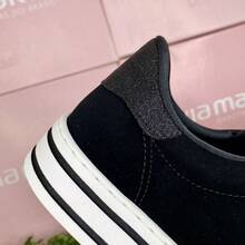 Women's Nubuck Sneakers Via Marte Original Women's Casual Platform Medium Sole Basic Black - màu đen - Xem 6