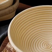 Cesta de fermentación de ratán indonesio, cesta de leudado de pan vintage, herramientas de horneado - Blanco - Ver 6