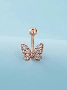 1 件休闲可爱蝴蝶锆石肚脐环，适合女士，穿孔身体首饰派对 - 蝴蝶型 - 查看 13
