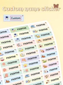 100pcs Custom Personalized Kids Fun Selfie Photo DIY Face Name ID Cartoon Nursery Vinyl Backpack Cute Themed Stickers Gift School Supply Students Lunchbox Label Classroom Stationery Tags Office Clothing