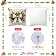 1 Vỏ gối trang trí Giáng sinh hình cây thông Noel tối giản họa tiết kẻ caro, vải nhung đào mềm mại, in một mặt, vỏ gối 40*40/45*45/50*50CM, quà tặng Giáng sinh - Nhiều màu - Xem 2