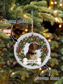 LICVIC 1pc Personalized Christmas Ornaments With Photo - Custom Picture Christmas Ornaments 2025, Ornaments For Christmas Trees, Christmas Decor, Xmas Gifts For Mom Dad Pets Friend Gifts For Women Friendship, Customized, Customizable Name Birthday Gifts For Women, Long Distance Friends, BFF, Work Besties Gift,Chic Design - Style 4 - View 9