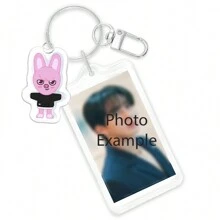 stray kid skzoo kpop llavero portafoto de acrilico colgante para mochilas y bolsas con adorno conejo rosa - Rosa - Ver 1