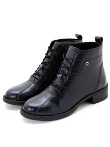 Women's Ankle Boot Lace-Up Lirom Comfortable Low Shaft - 黑色 - 查看 2