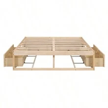 Full Size Platform Bed With 6 Storage Drawers, Antique Natural - 仿古天然+MDF+LVL 如圖所示 - 查看 5