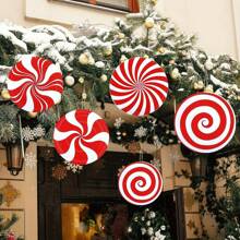 6pcs Big Size Candy Themed Decorations - Waterproof Outdoor Decor, For Porch And Tree | Easy Hanging Festival Yard Decor, Valentine Day, Gift Home Decor Christmas Decorations Room Decor Christmas - Multicolor - View 6