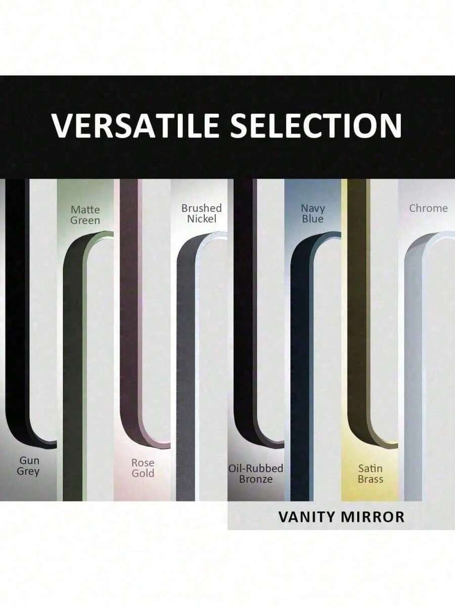 24x36 In. Aluminum Framed Rounded Rectangle Bathroom Wall Mirror, Matte