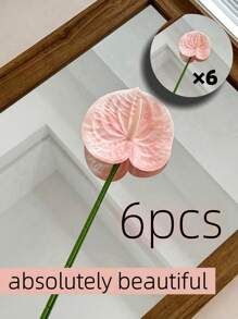 1/2/4/6 件仿真红掌百合花，适用于婚礼、办公室派对、酒店、家居餐桌装饰、情人节、生日毕业典礼、家居装饰、返校装饰、学校用品 - 多色 - 查看 32