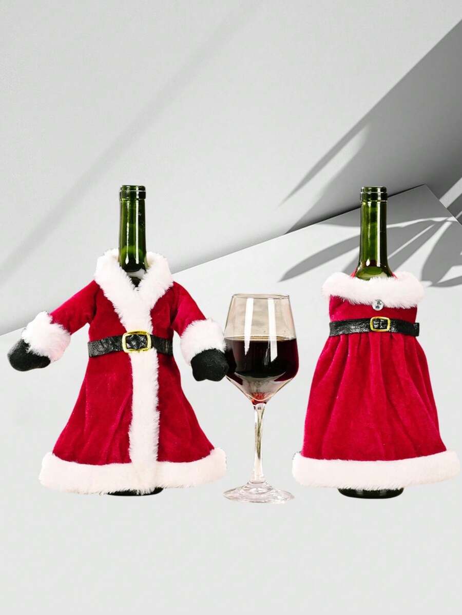 1 件圣诞酒瓶盖套装 - 带有圣诞老人设计的节日红酒装饰，适合节日派对、家庭聚会和独特的礼物、瓶装礼品套装、家居装饰、餐厅、酒吧、咖啡厅、婚礼、派对装饰、朋友礼物、圣诞礼物、新年礼物。，圣诞礼物，圣诞快乐 - 彩色 - 查看 1