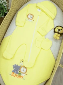 SHEIN Little Baby Neutral Unisex Maternity Set Yellow  Maternity Outfit For Boys And Girls Yellow  Group 100% Soft And Hypoallergenic Cotton - Màu vàng - Xem 5