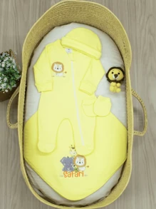 SHEIN Little Baby Neutral Unisex Maternity Set Yellow  Maternity Outfit For Boys And Girls Yellow  Group 100% Soft And Hypoallergenic Cotton - Màu vàng - Xem 1
