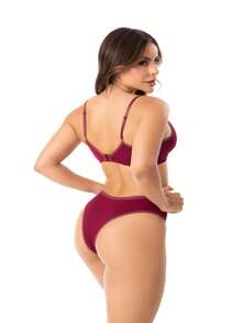 Women's Luxury Lingerie Set Sexy Ribbed Bra With Padded Bra And Thong Panties Comfortable Sensual Women's Underwear - trắng - Xem 2
