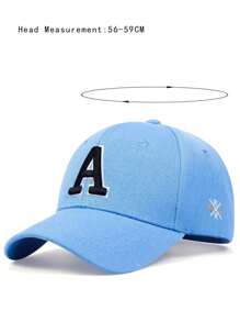 Men Letter A Embroidered Baseball Cap Outdoor Adjustable Sunscreen Leisure Hat Spring Autumn Travel Tourism Beach Vacation
