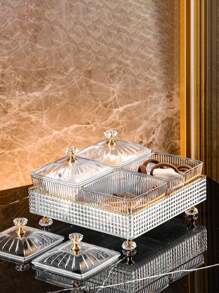 1 件优质化妆品收纳盒 - 时尚桌面支架，用于香水、化妆品和戒指展示 - 节省空间的浴室配件，优雅的家居装饰