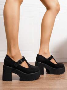 Women Comfortable Non-Slip Casual Black Wedge Platform Loafers, Versatile For All Seasons