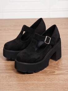 Women Comfortable Non-Slip Casual Black Wedge Platform Loafers, Versatile For All Seasons