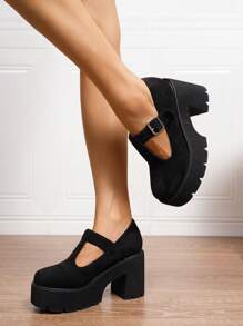 Women Comfortable Non-Slip Casual Black Wedge Platform Loafers, Versatile For All Seasons