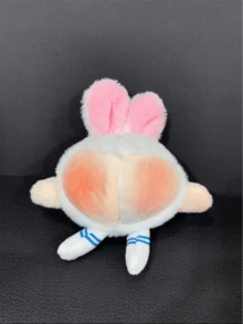有趣的兔子屁股挤压娃娃挂件配件 - 毛绒桃色缓解压力小礼物 - 彩色 - 查看 8