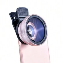 Lente de Clipe Universal para Telefone, 37mm 0,45x 49uv Super Grandangular e Macro HD Lente Compatível com iPhone e Android (com Bolsa de Armazenamento) Lente de Câmera Universal Compatível com iPhone Android Telefone Celular, Adequada para Tiro de Longo Alcance, Tiro de Concerto e Tiro Distante, Presentes para Família, Amigos, Filhos, Aniversário, Namorada - Rosa ouro - Visão 2