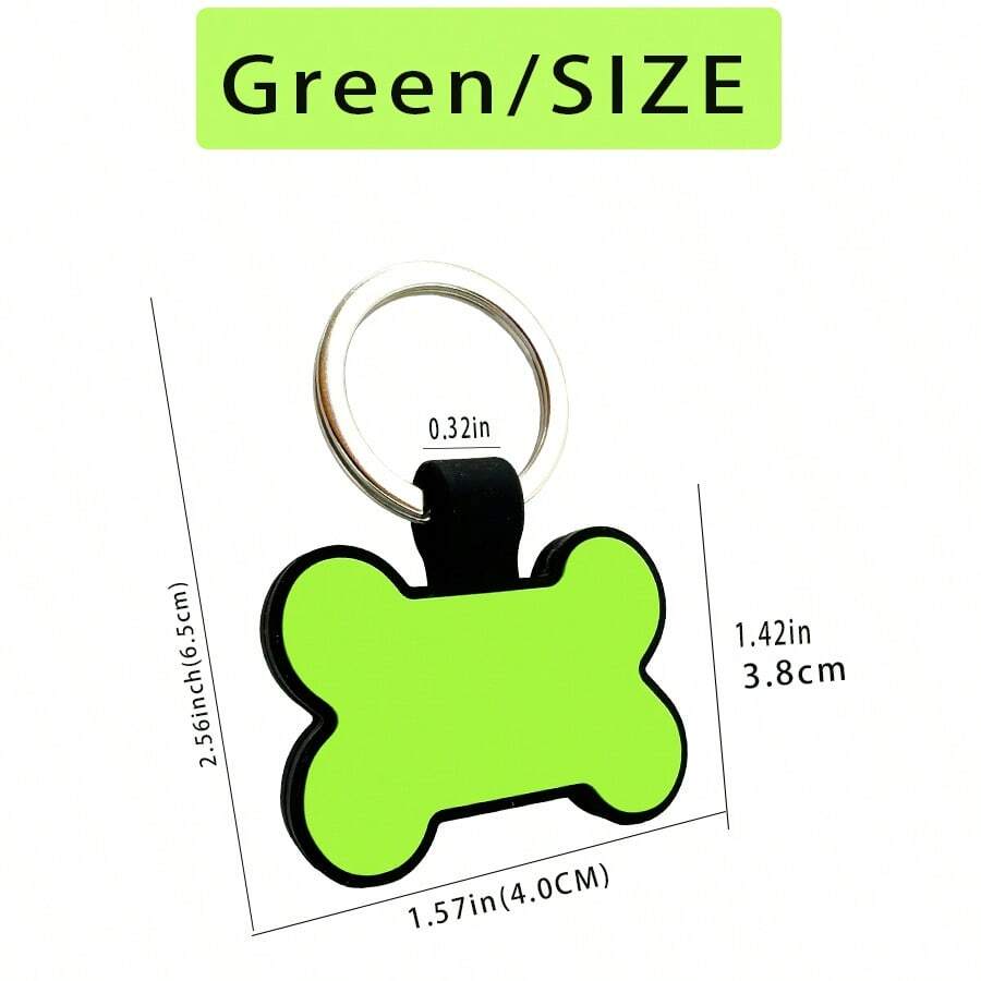 New Silicone AntiBreak Pet ID Tag, BoneShaped Pet Name Plate For Cats