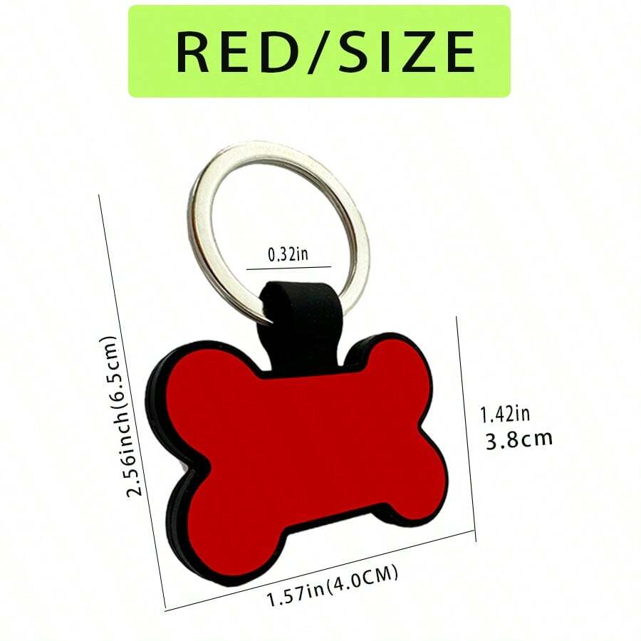 New Silicone AntiBreak Pet ID Tag, BoneShaped Pet Name Plate For Cats