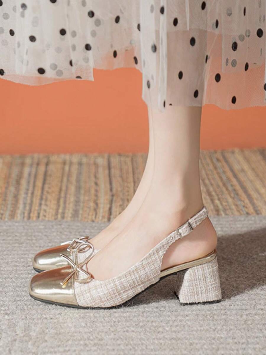 Giày cao gót nữ, Giày, Nơ, Giày nữ, Giày, Gót dày, Váy, Phong cách thượng lưu, Phong cách tiên nữ, Giày cao gót, Dép quai hậu, Giày cao gót nữ xuân thu hè mới - Nhiều màu - Xem 1