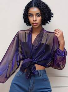 1pc Women's Lightweight Solid Color Ombre Gradient Oversized Cardigan Summer Casual Shawl