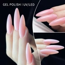 XEIJAYI 1pc 10Ml Long-Lasting Eggshell Glue Gel Nail Polish UV/LED Soak Off Gel Nail Polish For Nail Art DIY Salon Home Holiday Gift For Women - 粉色 - 查看 3