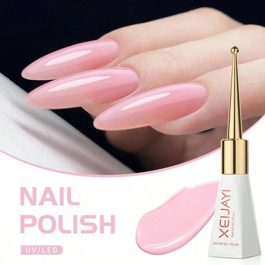 XEIJAYI 1pc 10Ml Long-Lasting Eggshell Glue Gel Nail Polish UV/LED Soak Off Gel Nail Polish For Nail Art DIY Salon Home Holiday Gift For Women - 粉色 - 查看 1