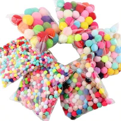 Pompom 8/10/15/20/25/30/40mm Mixed Fluffy Soft Pom Poms Pompoms Ball Furball Handmade For DIY Crafts Home Decor Sewing Supplies