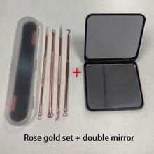 4 Pieces Professional Acne & Blackhead Remover Tool Kit - Includes Blackhead Extractor, Pimple Needle, Comprehensive Facial Cleansing Tool (Rose Gold 4 Pieces Set)