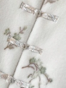 Snowflake Button Tang Suit Top Long Sleeve - Women Round Neck New Chinese Style Coat Simple, Suitable For Autumn And Winter - Fashionable, Comfortable And Versatile Women Coat With Pockets