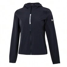 Under Armour Giacca da donna in tessuto con cappuccio, traspirante, sportiva, casual, giacca superiore/Si consiglia di prendere una taglia più grande 22500410-001