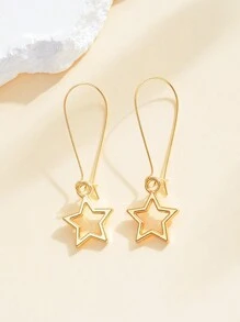 Star Drop Earrings - Yellow Gold - View 6