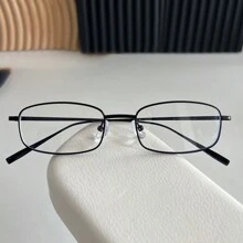 DareSee 復古小框 Y2K 黑色邊框眼鏡，中性日系金屬全框裝飾眼鏡，音樂節 Y2KFest 開學季秋冬禮物 - 黑色 - 查看 6
