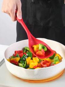 1 pièce, Ustensiles de cuisine, Cuillère en silicone pour la cuisson, raclage et mélange, résistante à la haute température et anti-adhésive, lavable au lave-vaisselle, accessoires de cuisine - Multicolore - Voir 8