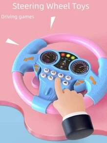 1 pieza de juguete simulado de volante musical de copiloto, rotación de 360 grados, experiencia de conducción realista, cultivar la conciencia de tráfico y el placer de conducir de los niños